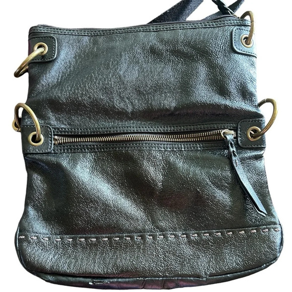 The Sak Black Leather Happy & Free Festival Crossbody Shoulder Bag - Picture 2 of 8